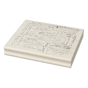Block of French Handwriting Rubber Stamp