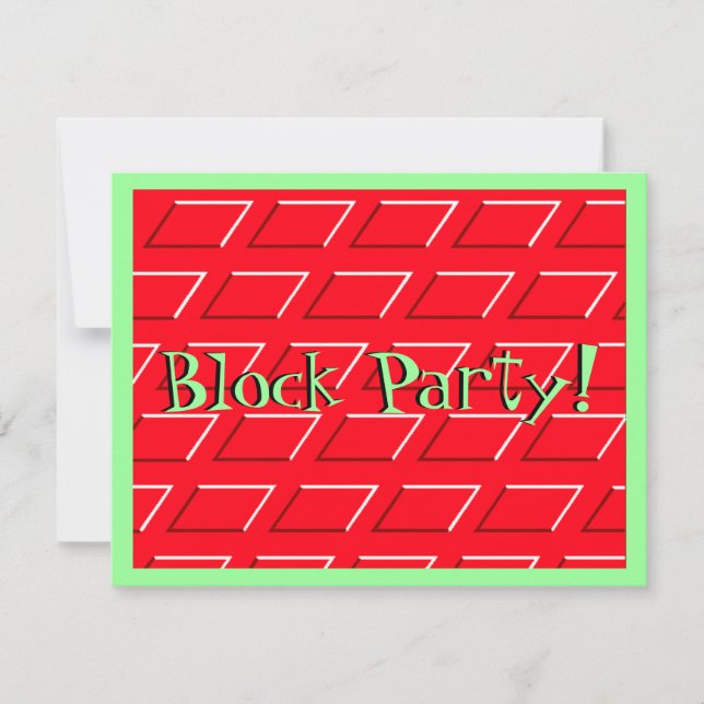 Block Party Streets Avenue Grid Pattern Invitation (Front)
