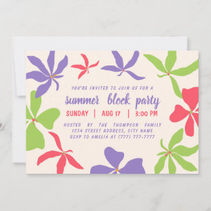 Block Party Summer Party Invitation