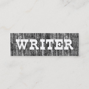 Block Print Letterpress Style Writer Mini Business Card