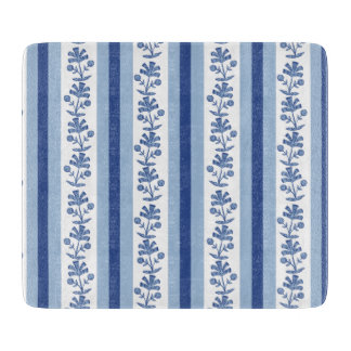 Block Print Lotus Cutting Board