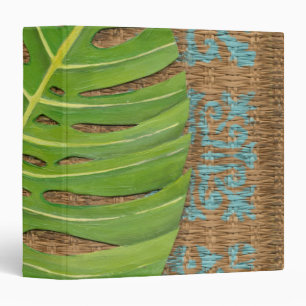 Block Print Palm on Wicker Background Binder
