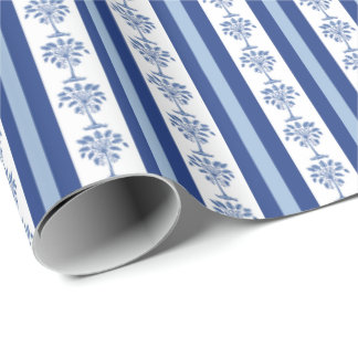 Block Print Palmetto Stripe  Wrapping Paper