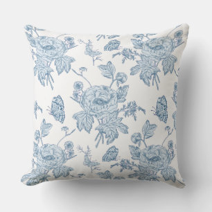 Block Print Throw Pillow Indigo
