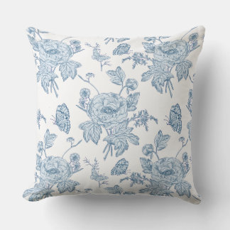 Block Print Throw Pillow Indigo