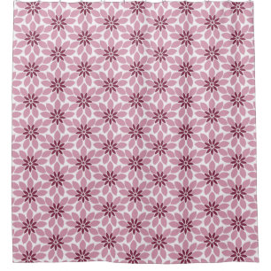 Block Print Tiled Flowers pink red