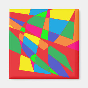 block red colours art magnet
