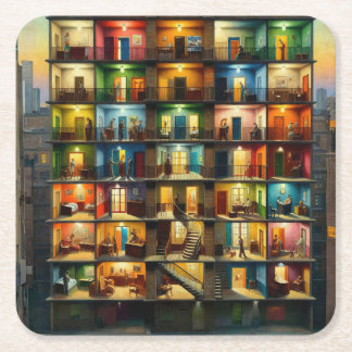 Block Square Paper Coaster