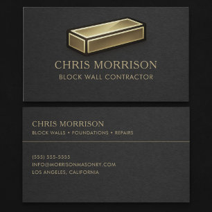 Block Wall Contractor Business Card