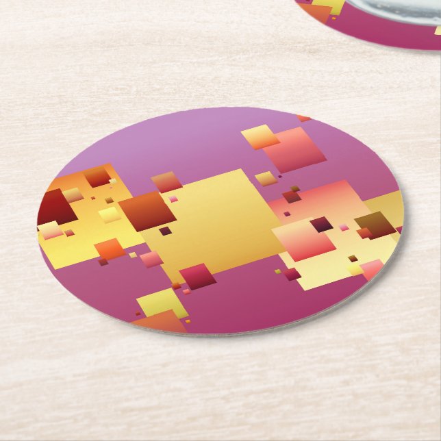 Blockage Round Paper Coaster (Angled)