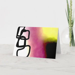 Blockchain: Abstract Pink, Yellow, Black & White Card