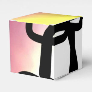 Blockchain: Abstract Pink, Yellow, Black & White Favor Box