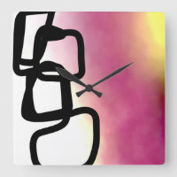 Blockchain: Abstract Pink, Yellow, Black & White