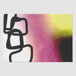 Blockchain: Abstract Pink, Yellow, Black & White Tissue Paper