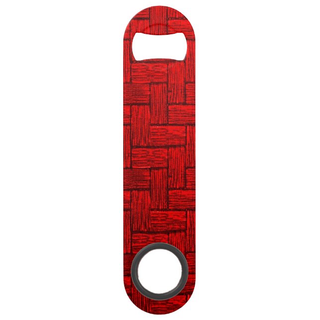 Blocked Red Bottle Opener Bar Key (Front)