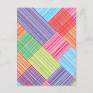 Blocked stripes abstract postcard