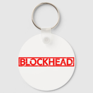 Blockhead Stamp Keychain