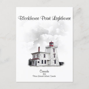 Blockhouse Point Light - Prince Edward Is, Can Postcard