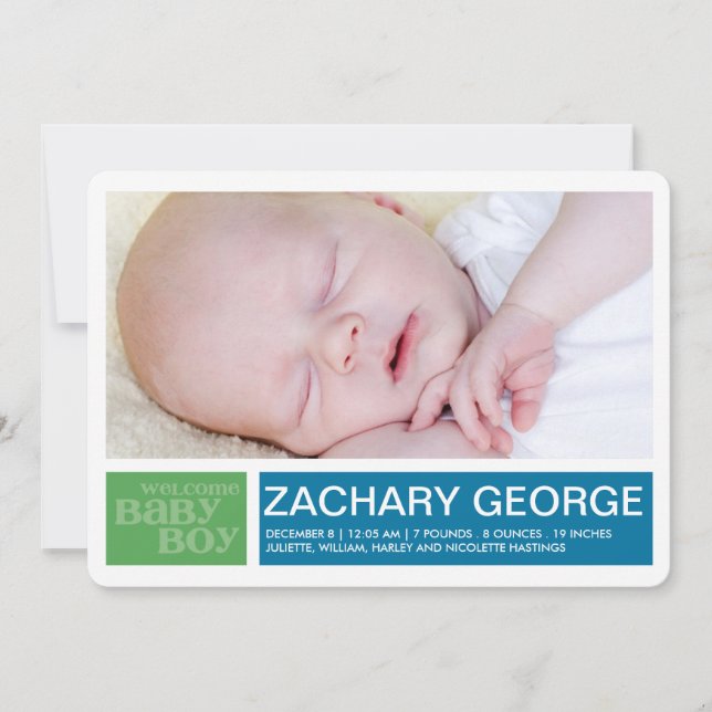 Blocks Boy Announcement (Front)