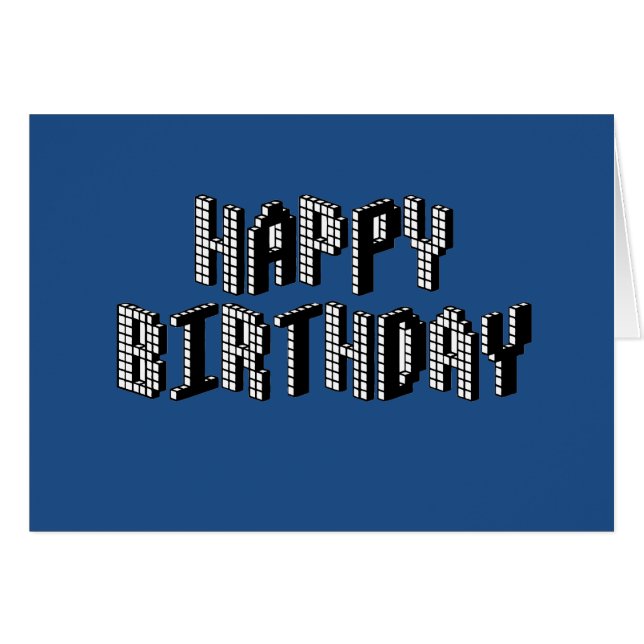 Blocks Happy Birthday (Blue) (Front Horizontal)