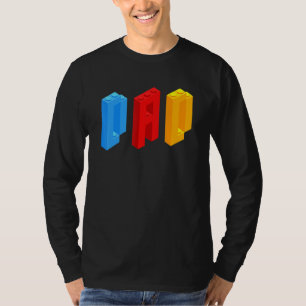 Blocks Master Dad Brick Builder Cool Builder Dad T-Shirt