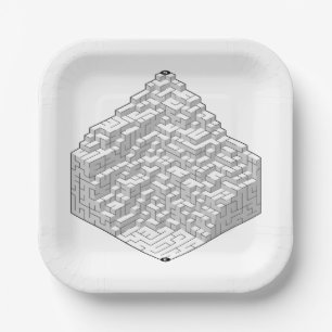 Blocks Maze Puzzle Paper Plate