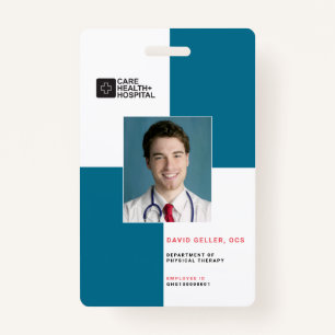 Blocks Medical Staff ID + Barcode   Vertical Badge