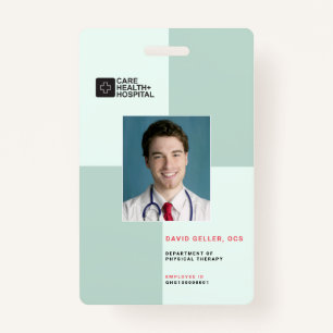 Blocks Medical Staff ID + Barcode   Vertical Badge