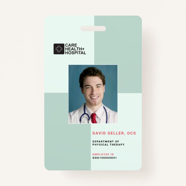 Blocks Medical Staff ID + Barcode | Vertical Badge (Front)