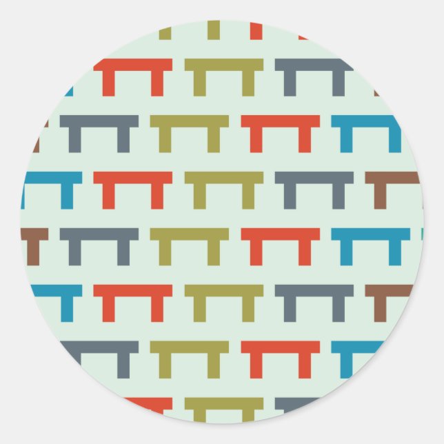 blocks patterned classic round sticker (Front)