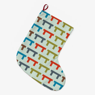blocks patterned large christmas stocking