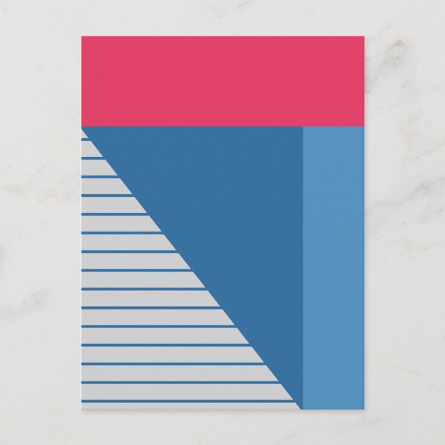Blocks & Stripes Abstract Design Postcard (Front)
