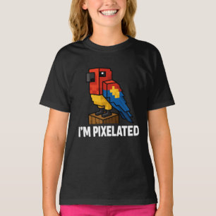 Blocky Jungle Parrot Pixelated Parrot Pixel Art T-Shirt