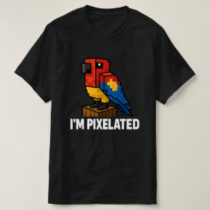Blocky Jungle Parrot Pixelated Parrot Pixel Art T-Shirt