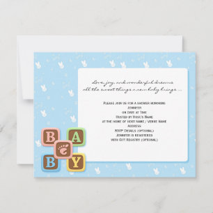 Blocs bébé sur Baby shower bleu Invitation