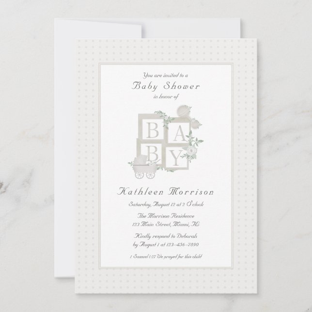 Blocs classiques et Invitations de Baby showers de (Devant)