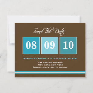 Blocs Date Enregistrer La Carte Date - Turquoise