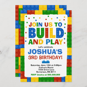 Blocs de construction Invitation d'anniversaire Br