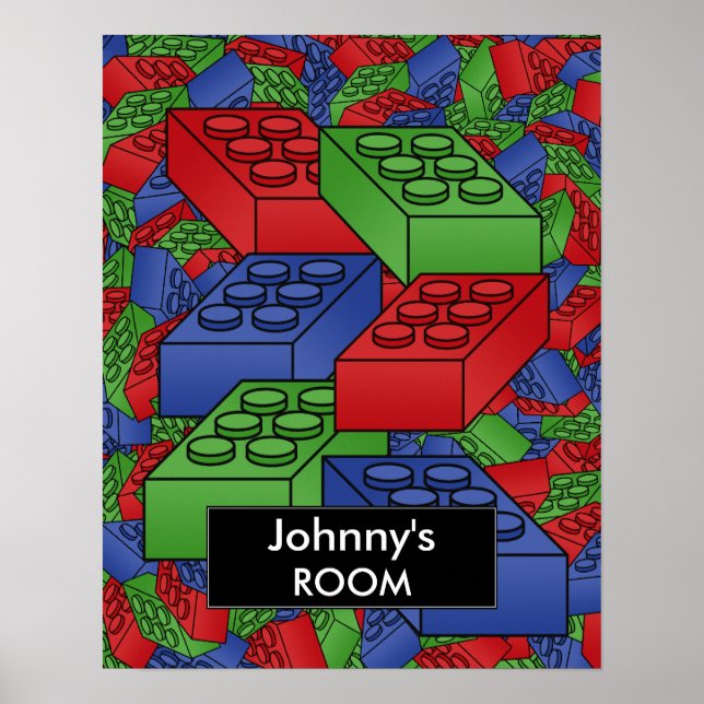 Blocs de construction Poster pour la chambre d'un  (Devant)