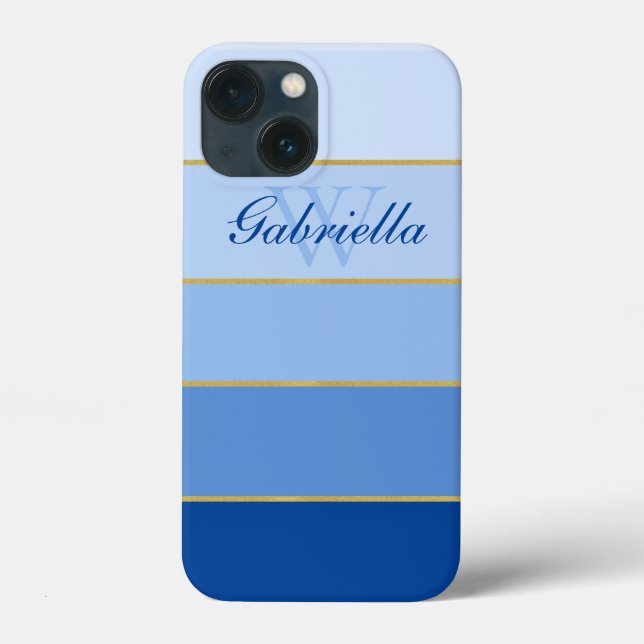 Blocs de couleurs Sky Blue Ombre Coque personnalis (Verso)