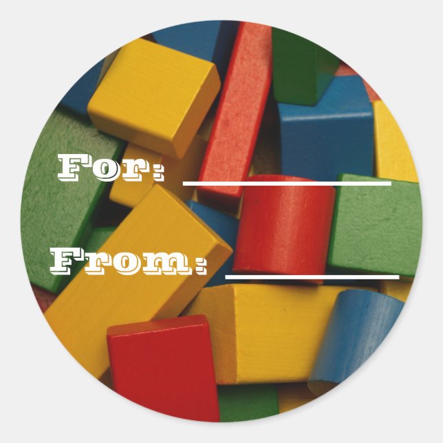 Blocs de jouets étiquettes cadeaux (Devant)