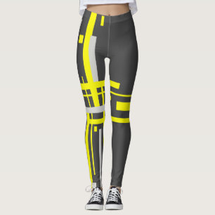 Blocs Jaunes focalisés Leggings d'art Abstrait