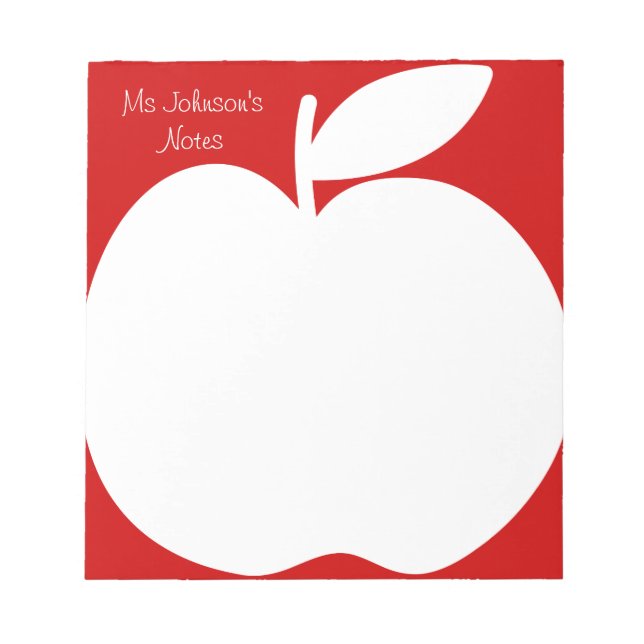 Blocs-notes rouge cerise pour enseignant d'école (Devant)