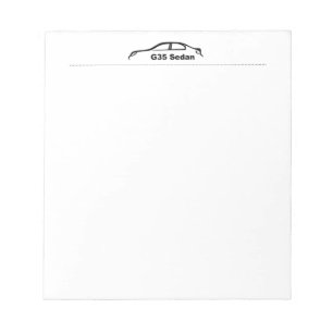 Blocs-notes silhouette noire G35 Sedan