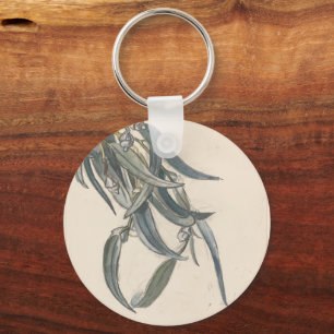 Bloeiende tak van een eucalyptus keychain
