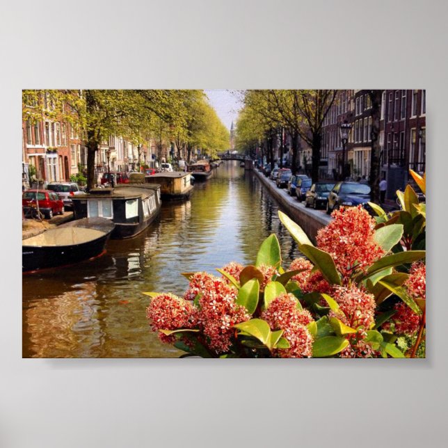 Bloemgracht Amsterdam Canal Summer Photo Poster (Front)