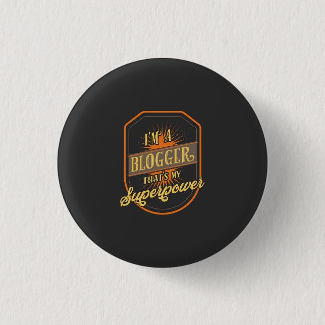 Blogger 1 Inch Round Button (Front)