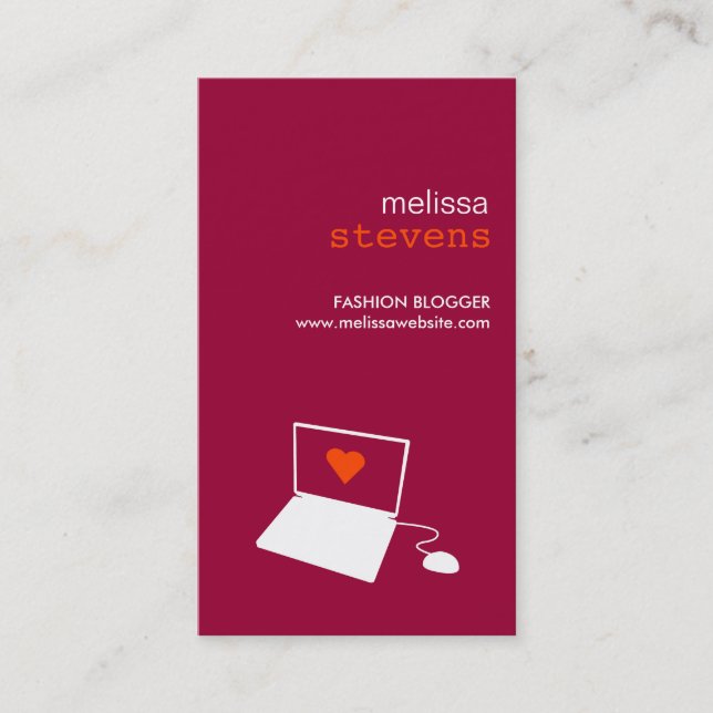 BLOGGER in RED Business Card (Front)