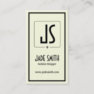 Bloggers Minimalistic [Black & Cream (Off White)] Business Card