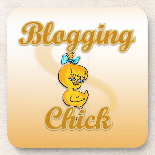 Blogging Chick Coaster (Front)